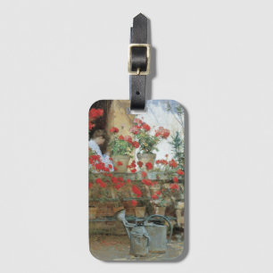 Geraniums by Childe Hassam, Vintage Impressionism Luggage Tag