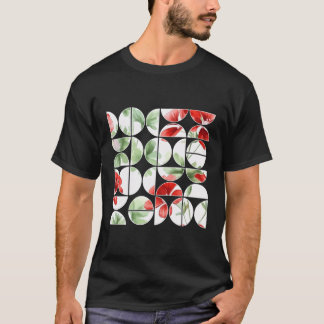 Geraniums Flower Floral Geometric Half Circles T-Shirt