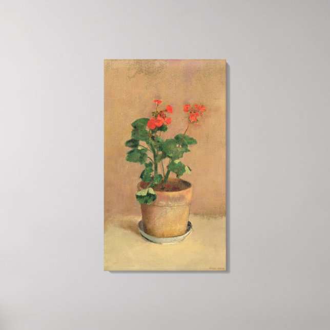 Geraniums in a Pot, c.1905 (oil on canvas) Canvas Print (Front)