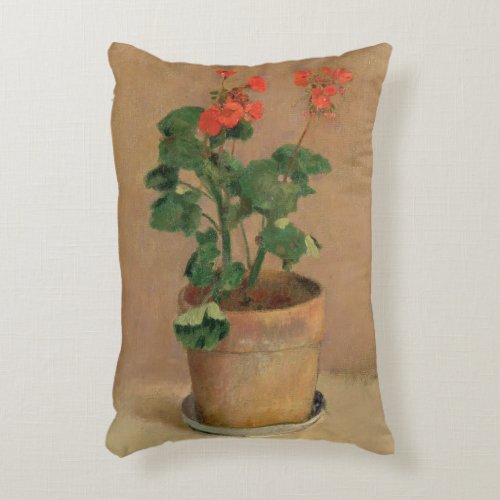 Geraniums in a Pot c1905 oil on canvas Decorative Pillow