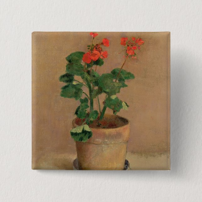 Geraniums in a Pot, c.1905 (oil on canvas) Pinback Button (Front)