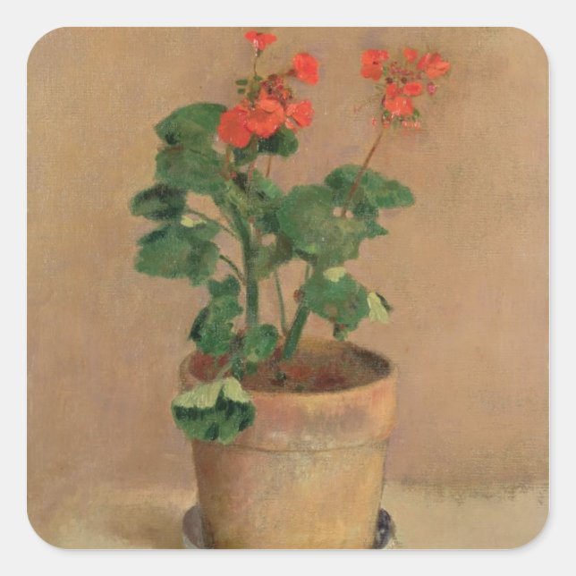 Geraniums in a Pot, c.1905 (oil on canvas) Square Sticker (Front)