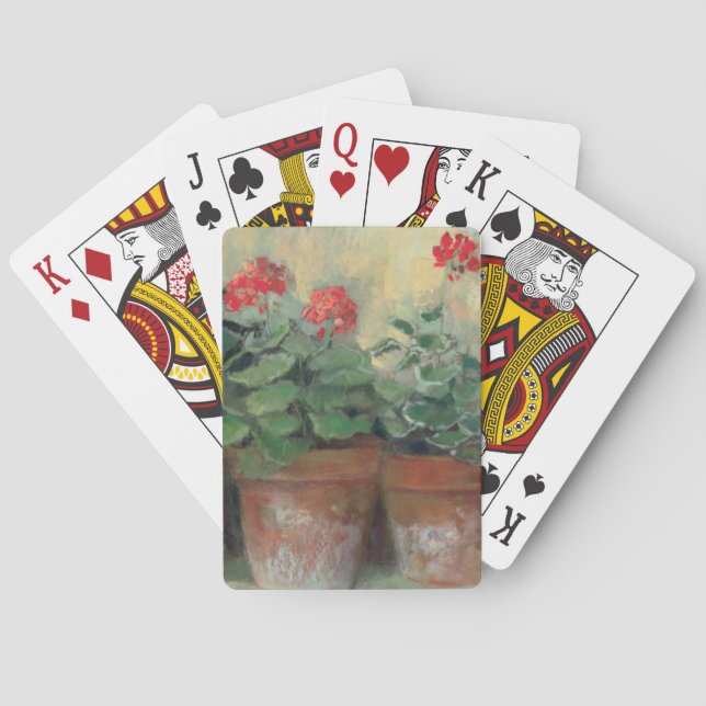 Geraniums in Pots Poker Cards (Back)