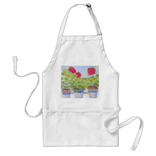 Geraniums in Salmon Falls Pottery Apron