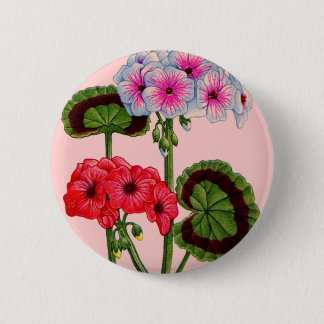 geraniums pinback button