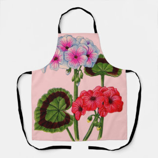 geraniums print apron