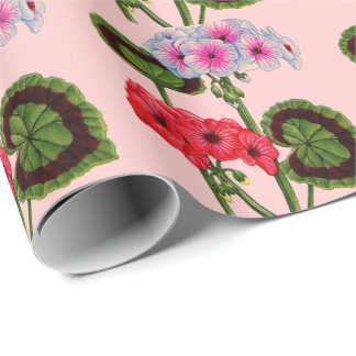 geraniums wrapping paper