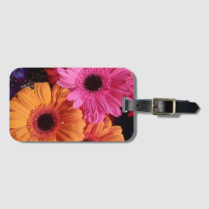 Gerber daisies pink and orange luggage tag