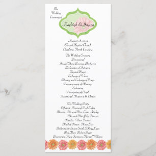 Gerber Daisy Add Your Photo Wedding Program