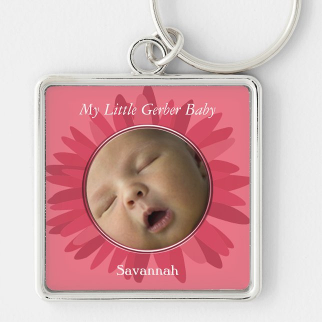 Gerber Daisy Baby Photo Key Chain (Front)