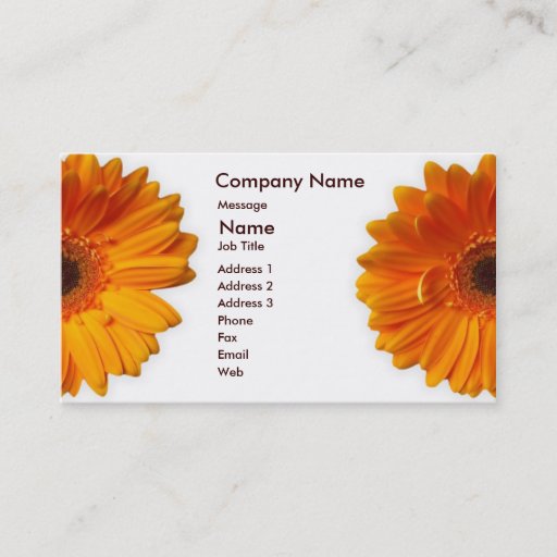 Customizable Gerber Daisy Business Card