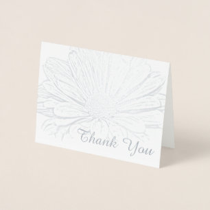 Gerber Daisy Floral Thank You Note Foil Card