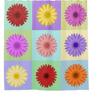 Gerbera 3x3 Daisy Design Shower Curtain