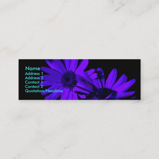 Customizable gerbera at night 1 business card template