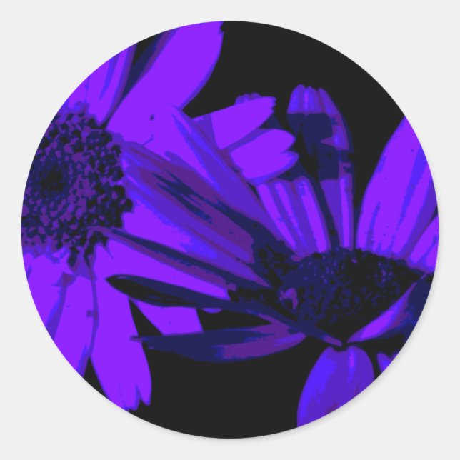Gerbera at night Round sticker (Front)