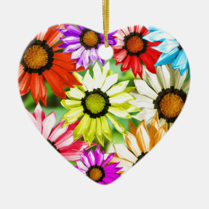 Gerbera colourful flower floral ceramic ornament