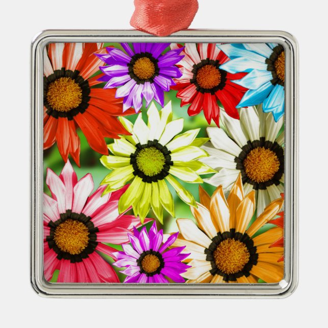 Gerbera colourful flower floral metal ornament (Front)