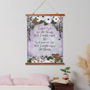 Gerbera Daisies and Butterflies Inspirational Hanging Tapestry