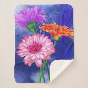 Gerbera Daisies Baby Sherpa Blanket