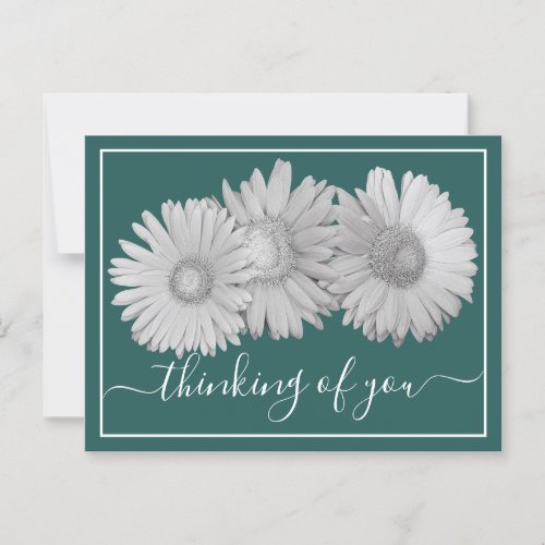 Gerbera Daisies Cyan Background Thinking Of You  Postcard