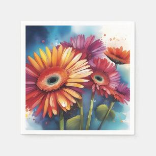 Gerbera Daisies Flowers Colorful Napkins
