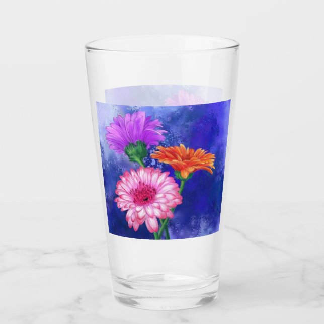 Gerbera Daisies Glass (Front)