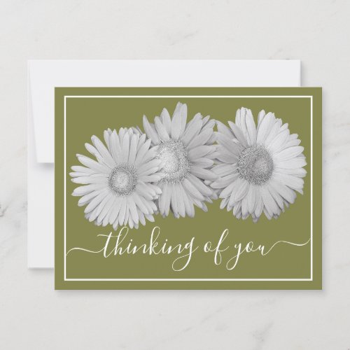 Gerbera Daisies Green Background Thinking Of You Postcard