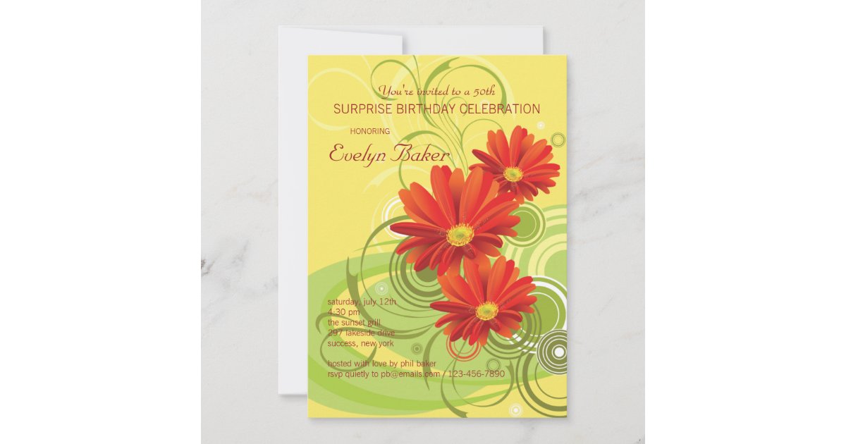 Gerbera Daisies Invitation | Zazzle