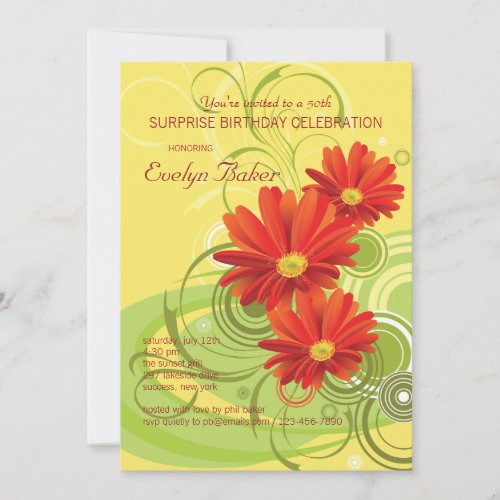 Gerbera Daisies Invitation