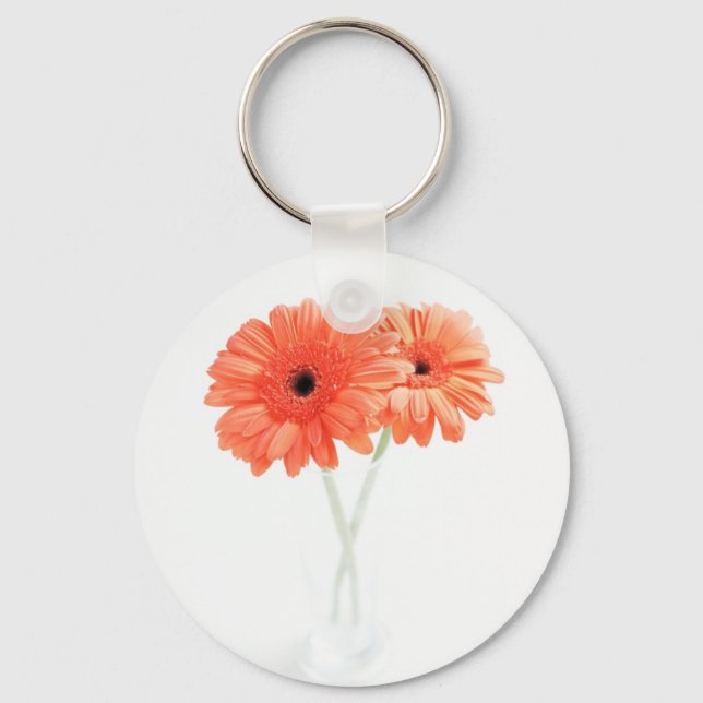 Gerbera Daisies, Orange Keychain (Front)
