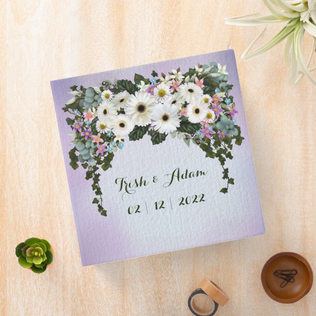 Gerbera Daisies Swag Wedding 3 Ring Binder (In Situ)
