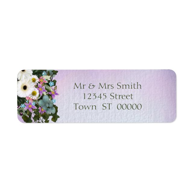 Gerbera Daisies Swag Wedding  Label (Front)