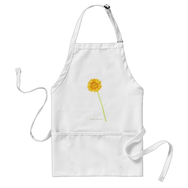Gerbera daisy  adult apron (Front)