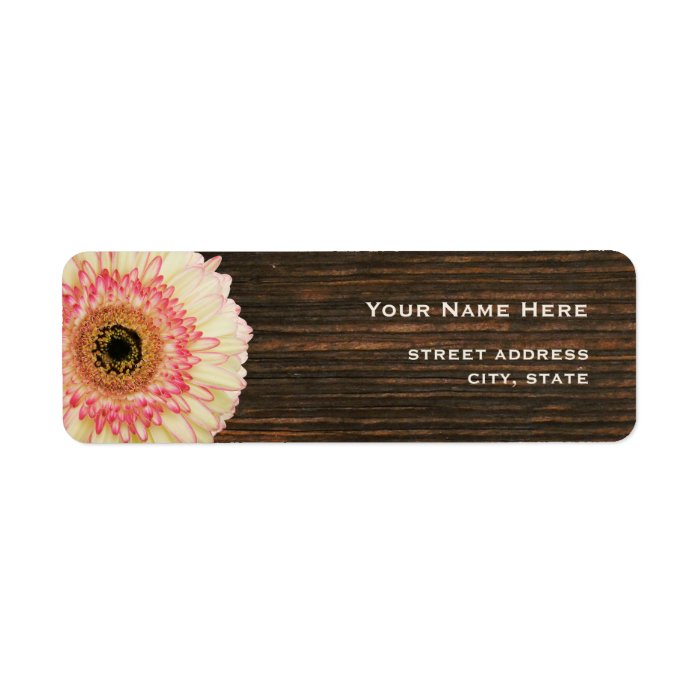 Gerbera Daisy & Barnwood Address Label