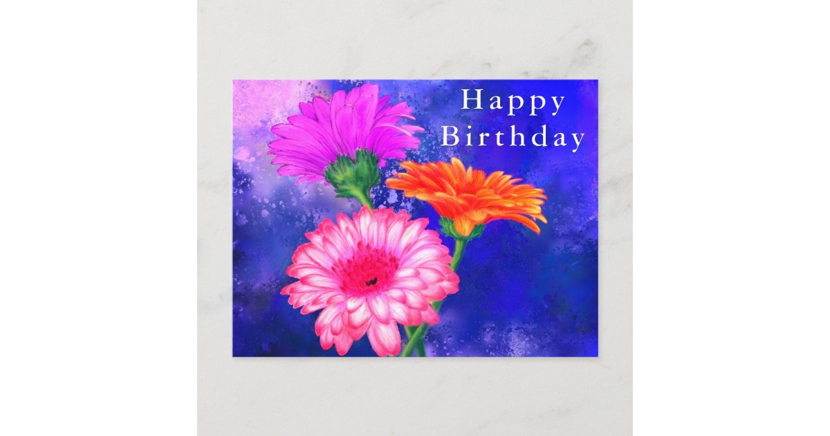 Gerbera Daisy Birthday Card | Zazzle