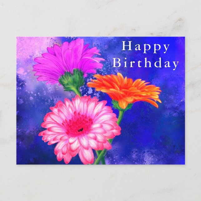 Gerbera Daisy Birthday Card (Front)