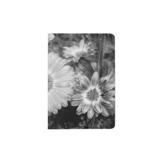 Gerbera Daisy Black & White Photograph Passport Holder