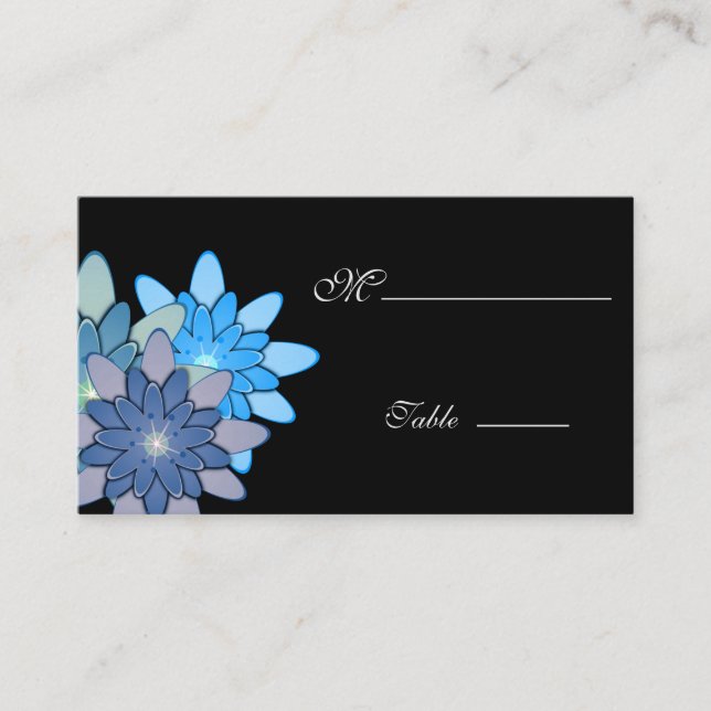 Gerbera Daisy Black white Place Card for Occasion (Front)