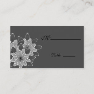 Gerbera Daisy Black white Place Card for Occasion