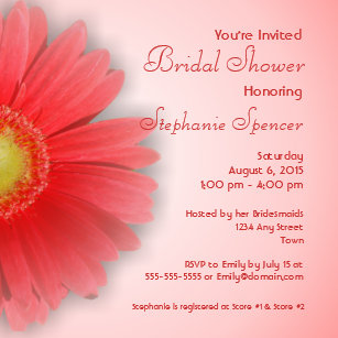 Gerbera Daisy Bridal Shower Invitation Gerbera Daisy Bridal Shower Invitation