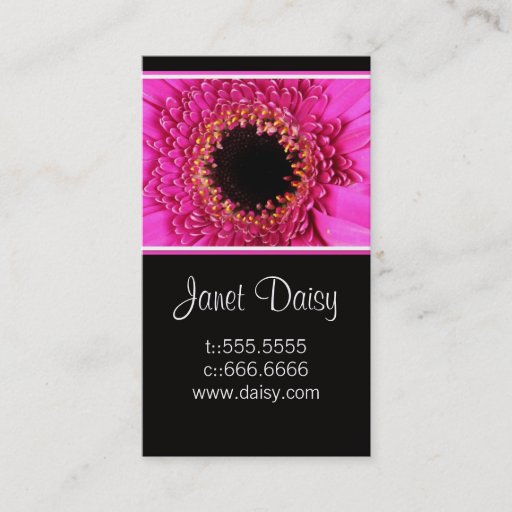 Customizable Gerbera Daisy Business Card Template