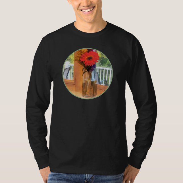Gerbera Daisy by Kitchen Window T-Shirt (Front)