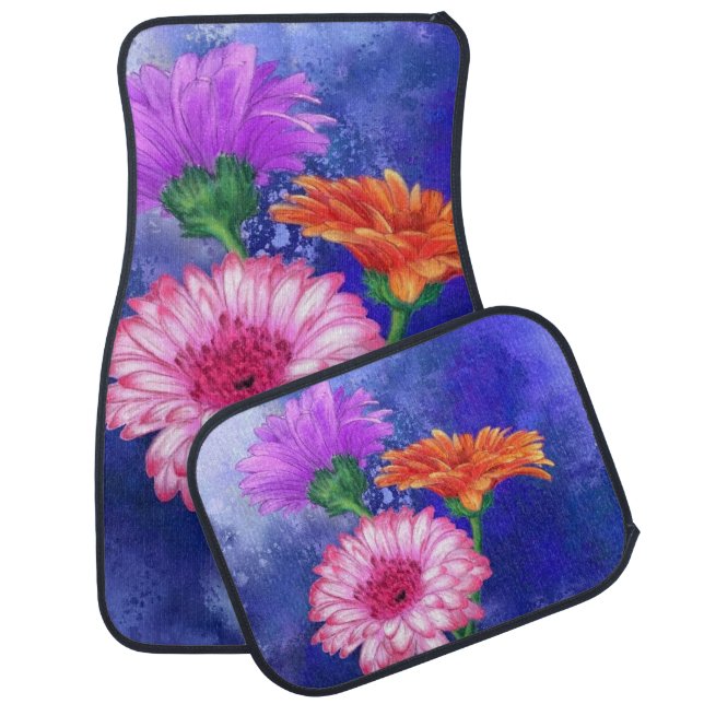 Gerbera Daisy Car Floor Mat (Set)