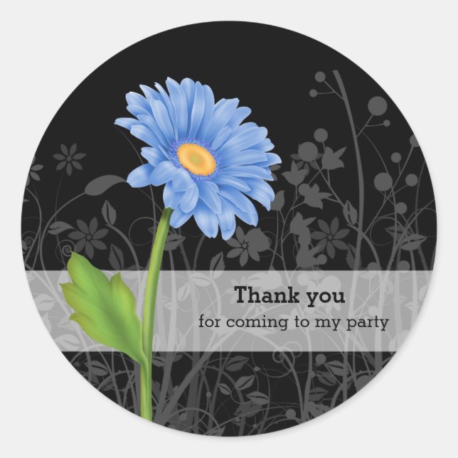 Gerbera Daisy * choose background color Classic Round Sticker (Front)