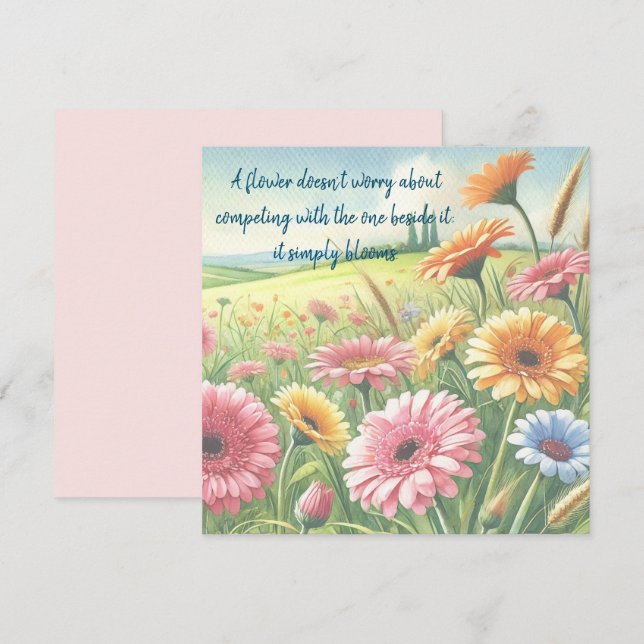 Gerbera Daisy Field & Quote	 Card (Front/Back)