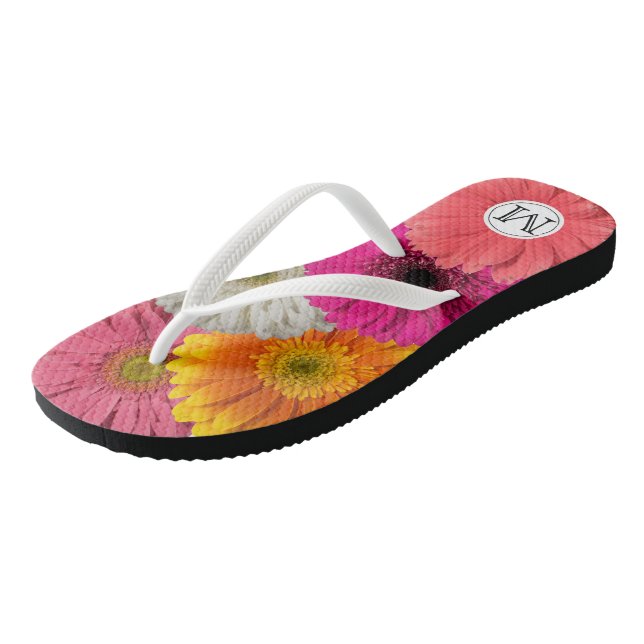 Gerbera Daisy Flip Flops (Angled)