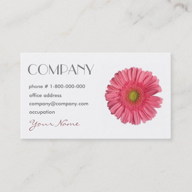 Gerbera Daisy Floral Business Card (Front)