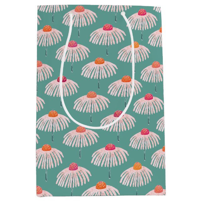 Gerbera Daisy Floral pattern Medium Gift Bag (Front)