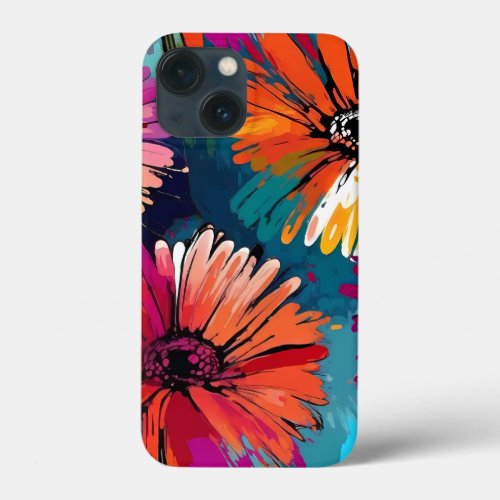 Gerbera Daisy Flower Abstract Art Floral Colorful iPhone 13 Mini Case