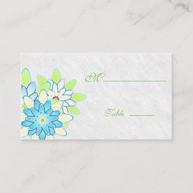 Gerbera Daisy Green white Place Card for Occasion (Front)